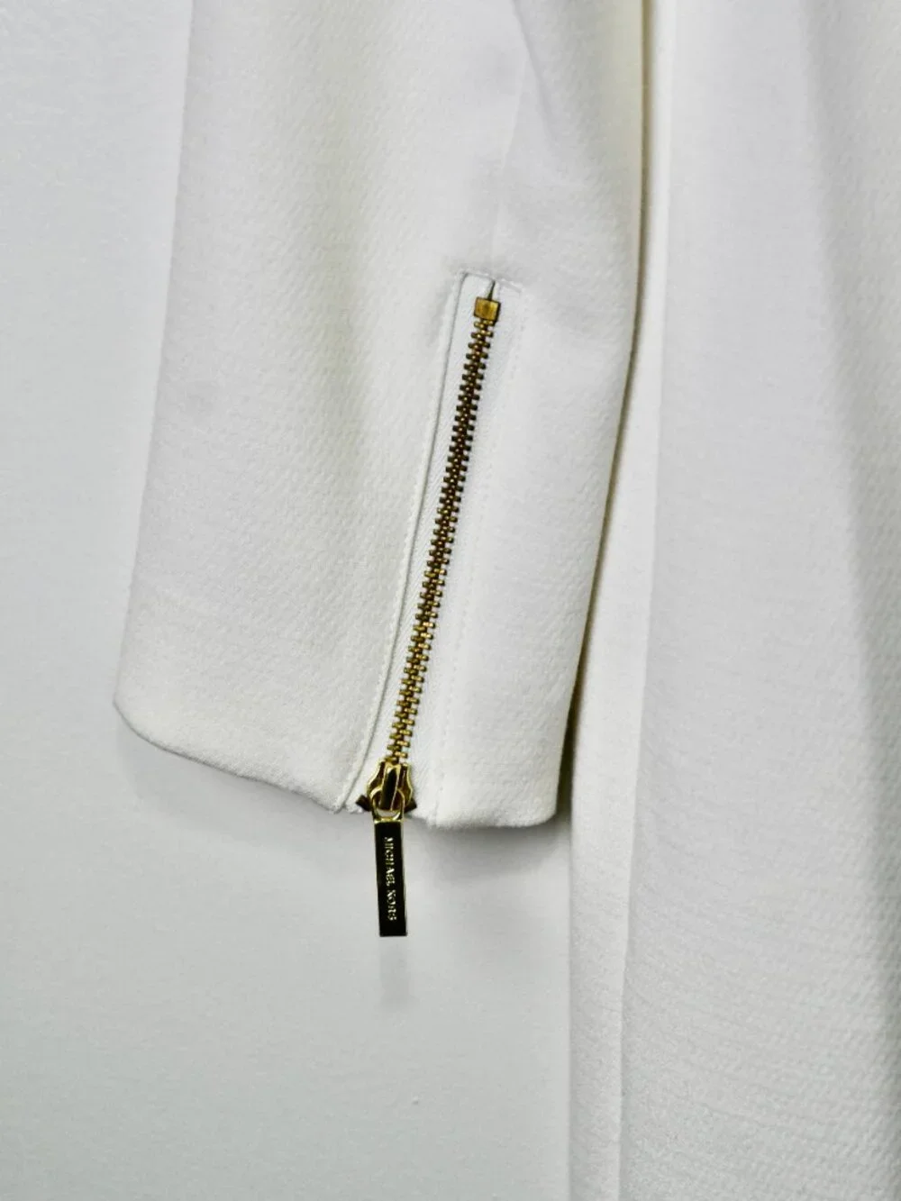 Michael Kors Womens Cream Dress Size 8 With Gold Zipper Detail